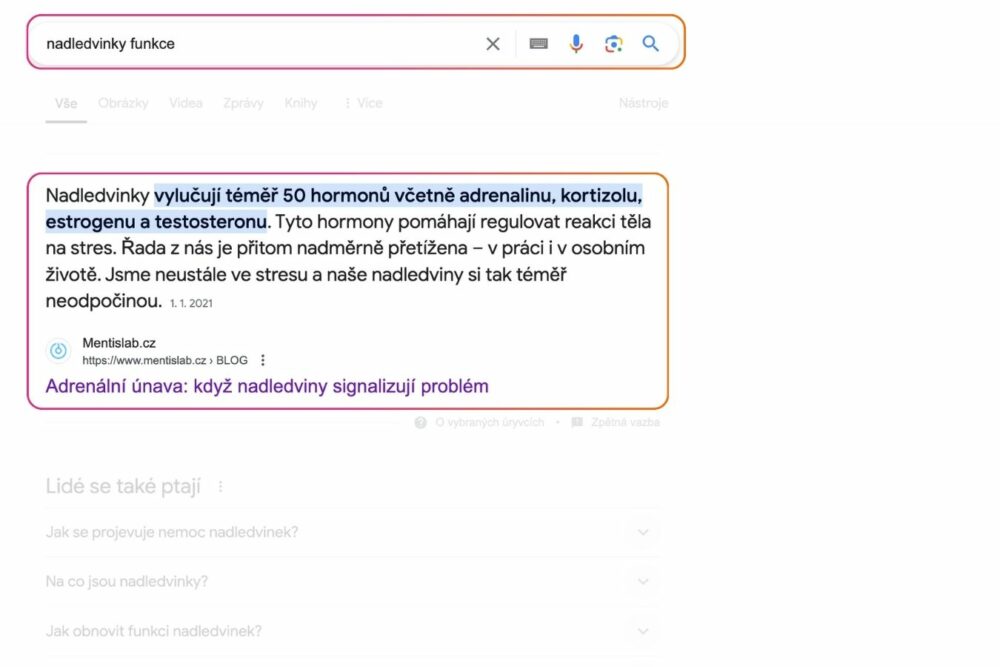 organicke vysledky vyhledavani