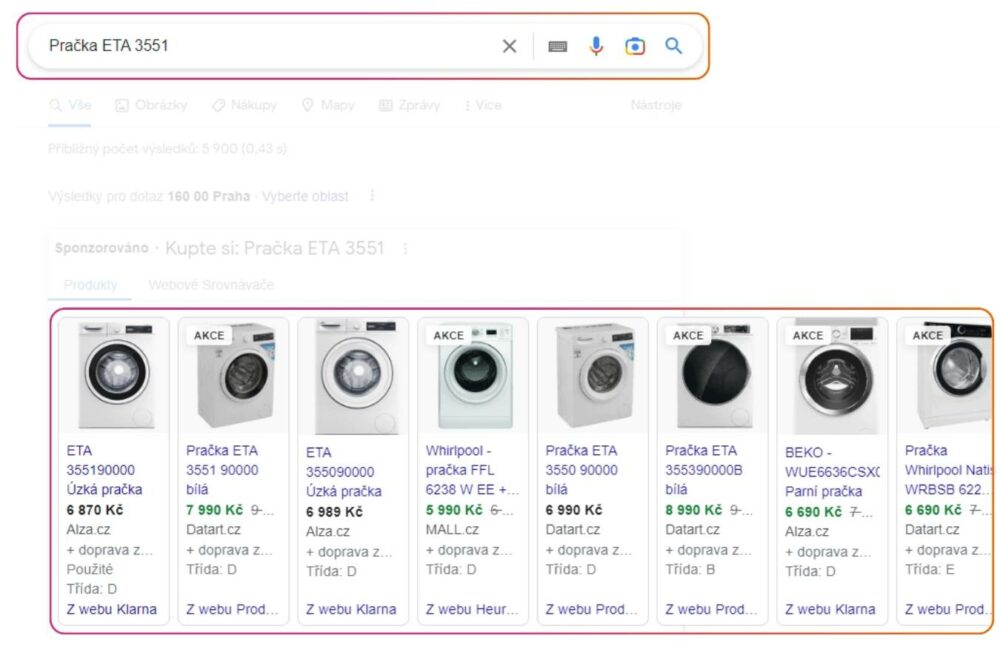 zjisteni cen konkurence z google
