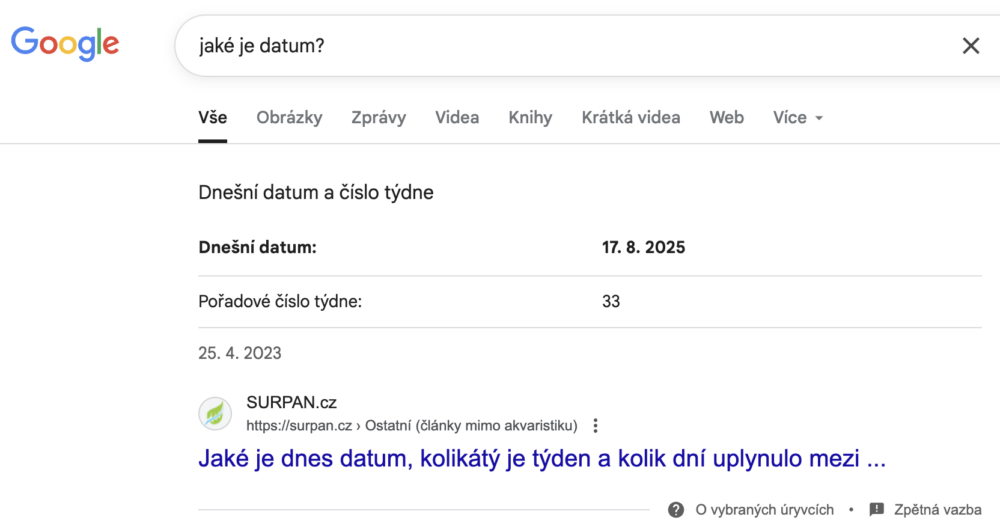 Featured snippet ve výsledcích Google